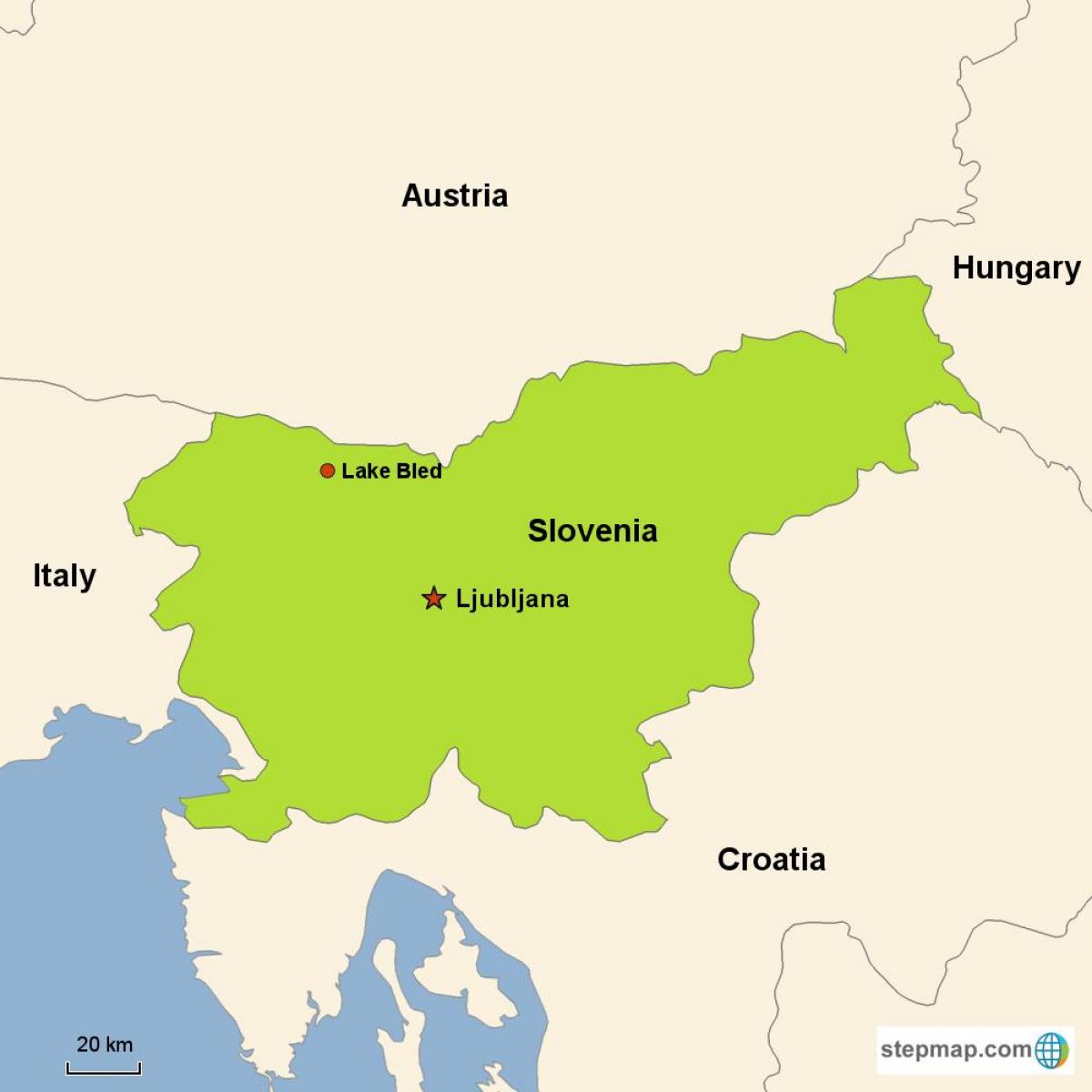 地図のスロベニアのリュブリャナ
