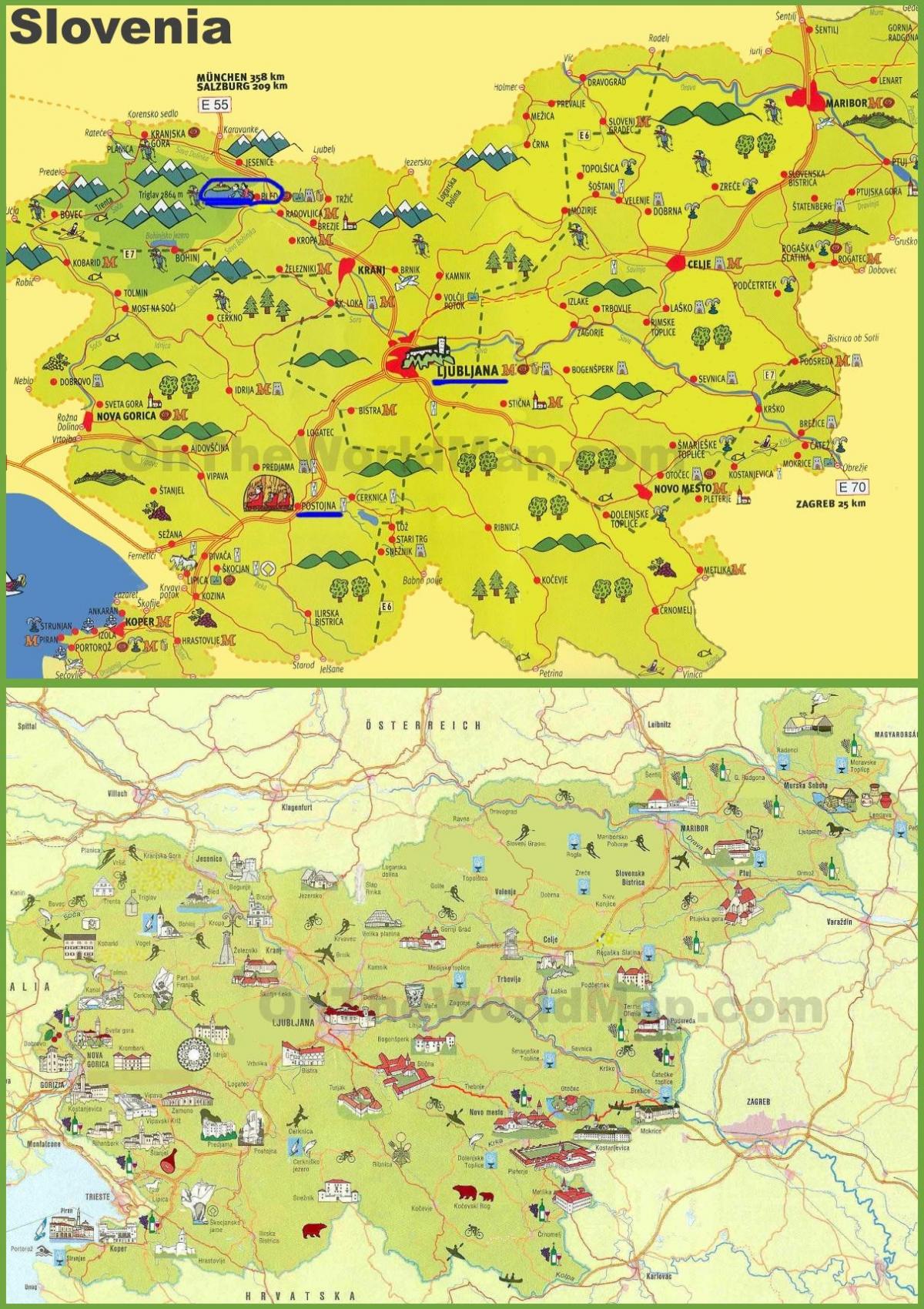 スロヴェニア旅行地図