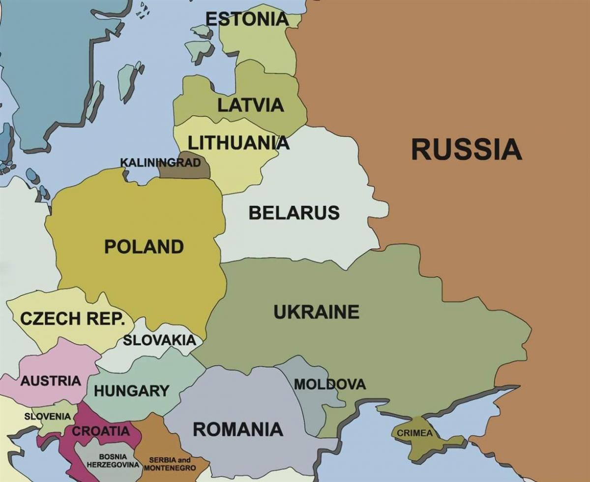 地図のスロヴェニアおよび近隣諸国