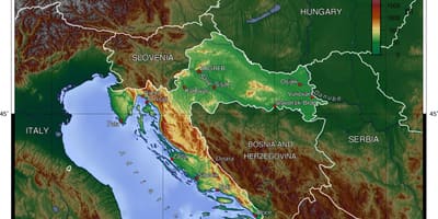 地図のスロヴェニア地形