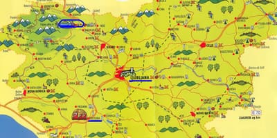 地図のスロヴェニア観光