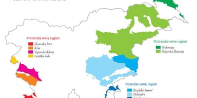 地図のスロヴェニアのワイン