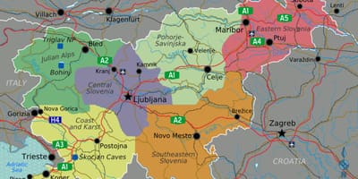 スロヴェニアの国-地図